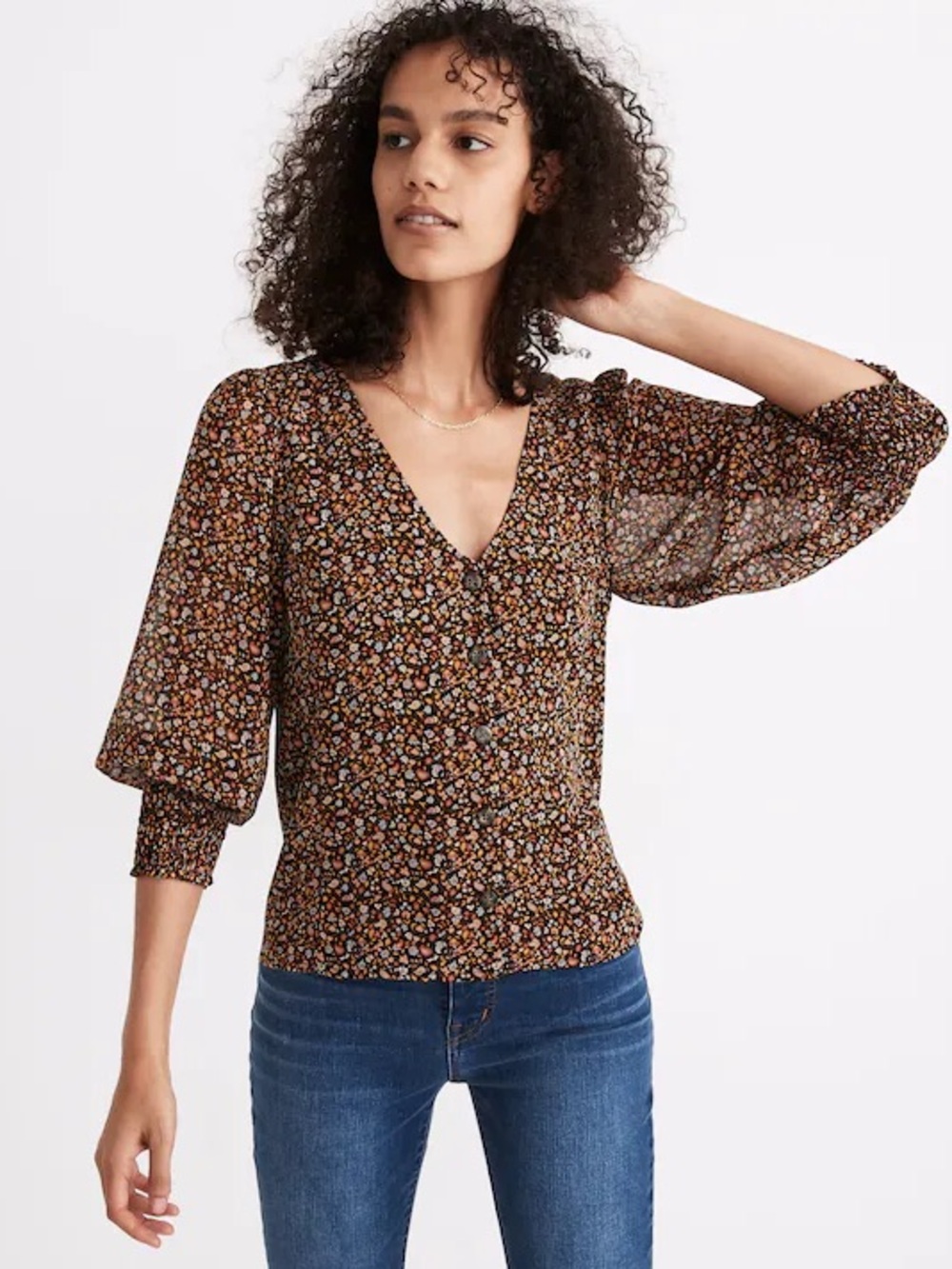 Madewell (Re)sourced Georgette Folktale Paisley Top Sz 8